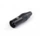 AuraSonics XN3M-B кабельный разъем 3-контактный XLR male, посеребренные контакты, черный