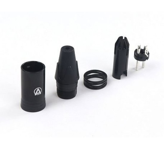 AuraSonics XN3M-B кабельный разъем 3-контактный XLR male, посеребренные контакты, черный