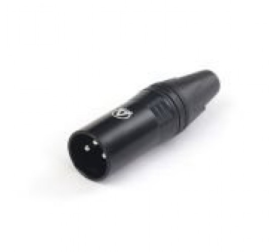 AuraSonics XN3M-B кабельный разъем 3-контактный XLR male, посеребренные контакты, черный