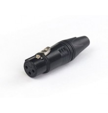 AuraSonics XN3F-B кабельный разъем 3-контактный XLR female, посеребренные контакты, черный