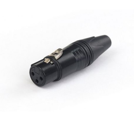 AuraSonics XN3F-B кабельный разъем 3-контактный XLR female, посеребренные контакты, черный