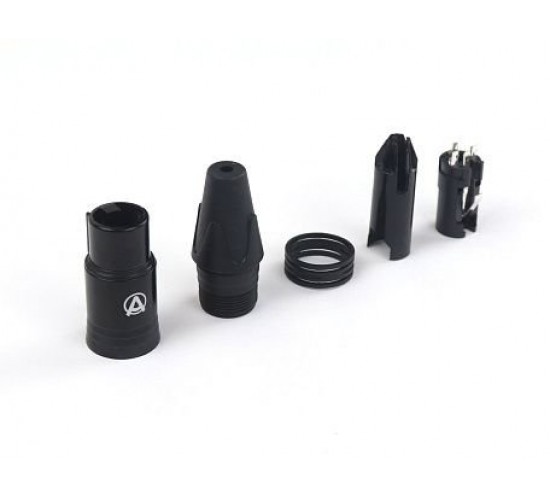 AuraSonics XN3F-B кабельный разъем 3-контактный XLR female, посеребренные контакты, черный