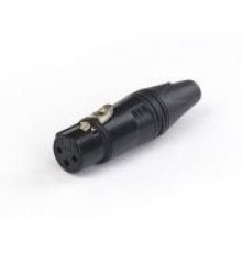 AuraSonics XN3F-B кабельный разъем 3-контактный XLR female, посеребренные контакты, черный