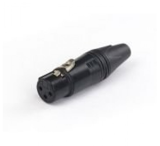 AuraSonics XN3F-B кабельный разъем 3-контактный XLR female, посеребренные контакты, черный