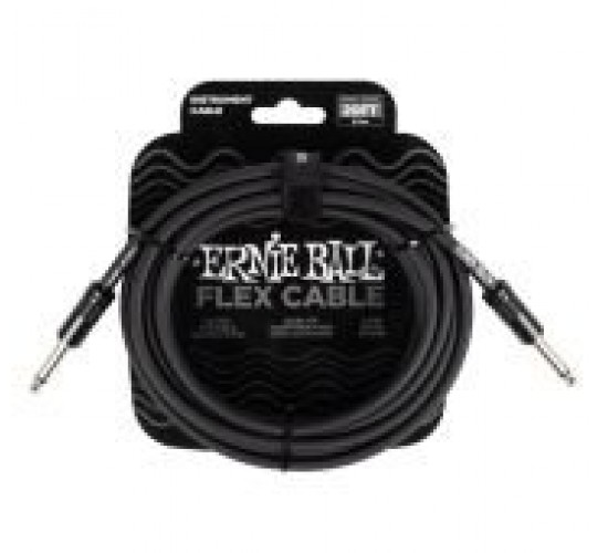 Ernie Ball 6435 кабель инструментальный Flex, прямой - прямой джеки, 6 метров, черный