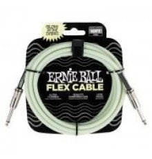 Ernie Ball 6436 кабель инструментальный Flex, прямой - прямой джеки, 3 метра, светится в темноте