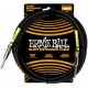 Ernie Ball 6472 кабель инструментальный, Silent, 3,05 м, прямые джеки, черный