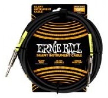 Ernie Ball 6472 кабель инструментальный, Silent, 3,05 м, прямые джеки, черный