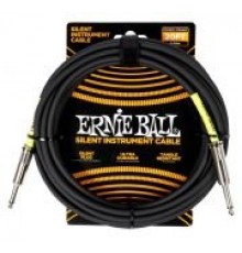 Ernie Ball 6473 кабель инструментальный, Silent, 6,1м, прямые джеки, черный