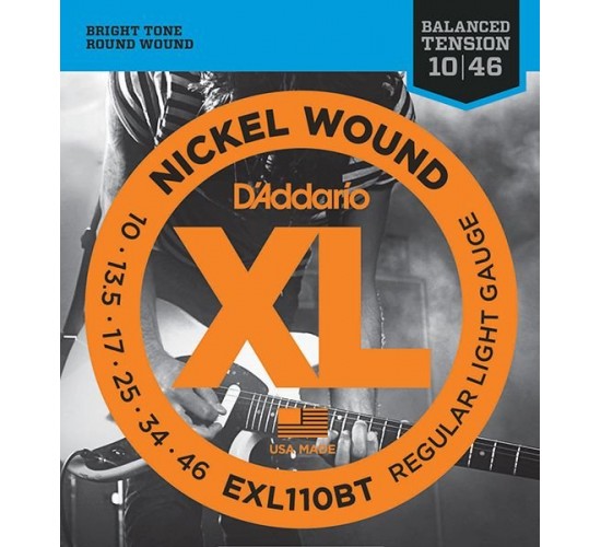 D'Addario EXL110BT Nickel Wound Комплект струн для электрогитары, Regular Light 10-46