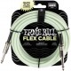 Ernie Ball 6437 кабель инструментальный Flex, прямой - прямой джеки, 6 метров, светится в темноте