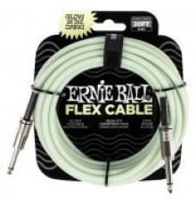 Ernie Ball 6437 кабель инструментальный Flex, прямой - прямой джеки, 6 метров, светится в темноте