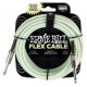Ernie Ball 6437 кабель инструментальный Flex, прямой - прямой джеки, 6 метров, светится в темноте