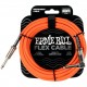 Ernie Ball 6467 кабель инструментальный Flex, прямой - угловой джеки, 6 метров, оранжевый