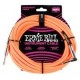 Ernie Ball 6079 кабель инструментальный, оплетёный, 3,05 м, прямой/угловой джеки, оранжевый неон