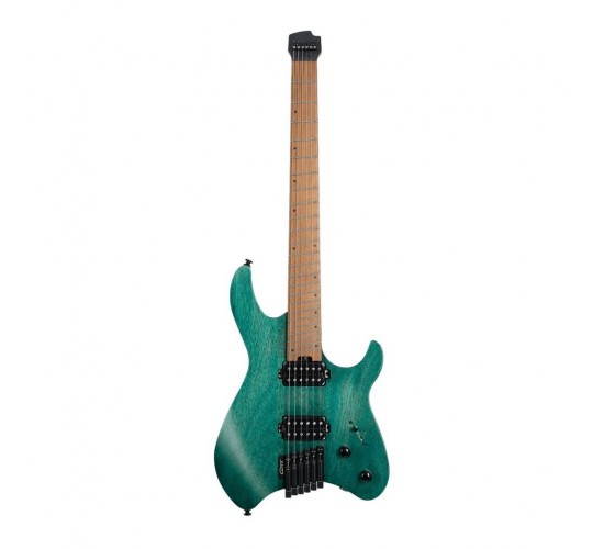 Cort Space-G6MS-SGTQ Электрогитара безголовая, цвет Turquoise (бирюзовый), с чехлом