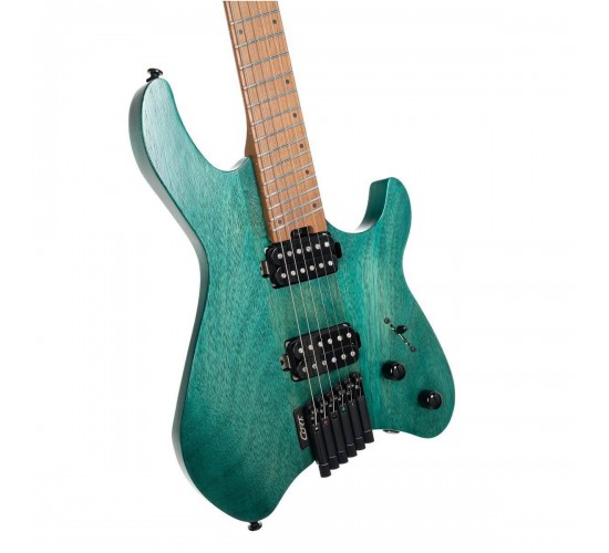 Cort Space-G6MS-SGTQ Электрогитара безголовая, цвет Turquoise (бирюзовый), с чехлом