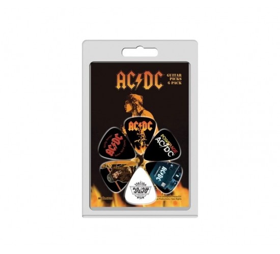 Perri's LP-ACDC4 набор медиаторов AC/DC, 0.71 мм, целлюлоид, 6 штук