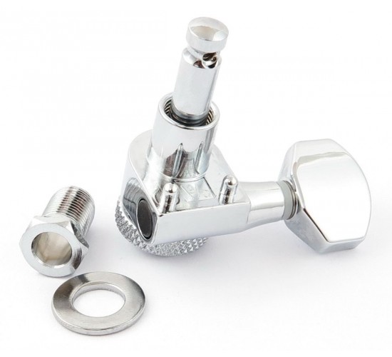 HC tuner LC221-D07 колки локовые 6 в линию на 2-х шпильках для Squire, профилированные, хром