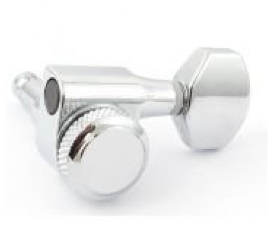HC tuner LC221-D07 колки локовые 6 в линию на 2-х шпильках для Squire, профилированные, хром