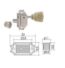 Gotoh SD90-SL-N колки Vintage style, 3+3, никель, тюльпан (пластик)