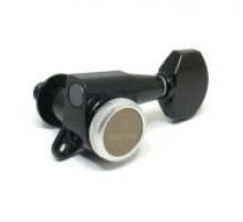 Gotoh SG381-MG-T-07-B-R6 колки локовые, ручной зажим, 6 в линию реверс, черный , schaller style