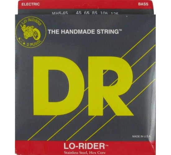 DR MH5-45 Lo-Rider Комплект струн для 5-струнной бас-гитары, сталь, Medium, 45-125
