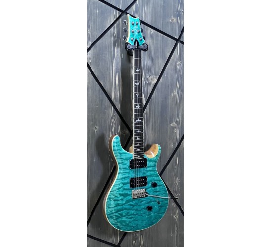 PRS SE Custom 24 Quilted Maple Top Turquoise электрогитара, с чехлом USED