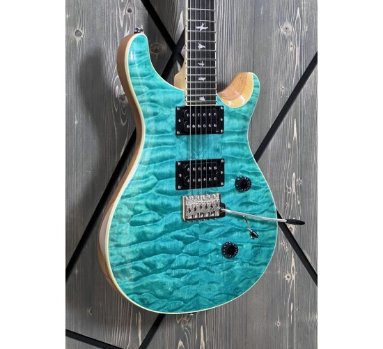 PRS SE Custom 24 Quilted Maple Top Turquoise электрогитара, с чехлом USED