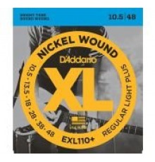 D'Addario EXL110+ NICKEL WOUND Струны для электрогитары Regular Light  Plus, 10.5-48