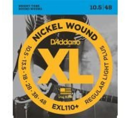 D'Addario EXL110+ NICKEL WOUND Струны для электрогитары Regular Light  Plus, 10.5-48