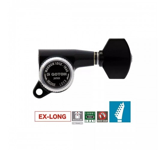 Gotoh SG381-MG-T-07-CK-(L6) Колки локовые с традиционным замком, 6 в линию, small button cosmo black
