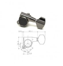 Gotoh SG381-HAPM-07-CK-L3+R3 Колки локовые с регулировкой высоты 3+3 small button, чёрный