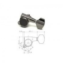 Gotoh SG381-HAPM-07-CK-L3+R3 Колки локовые с регулировкой высоты 3+3 small button, чёрный