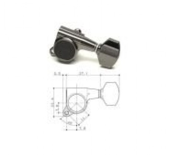 Gotoh SG381-HAPM-07-CK-L3+R3 Колки локовые с регулировкой высоты 3+3 small button, чёрный