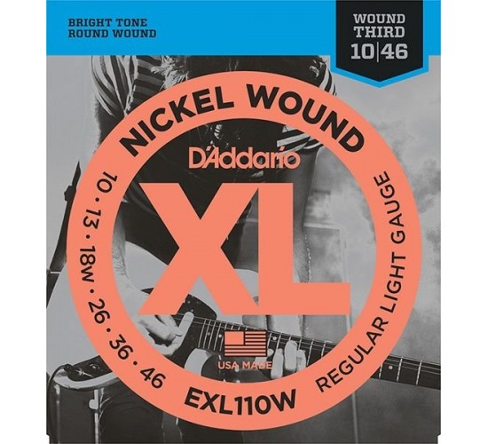 D'Addario EXL110W XL NICKEL WOUND Струны для электрогитары Regular Light Wound 3rd 10-46
