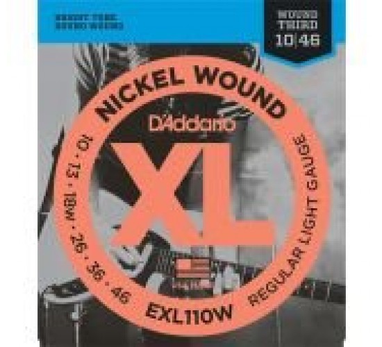 D'Addario EXL110W XL NICKEL WOUND Струны для электрогитары Regular Light Wound 3rd 10-46