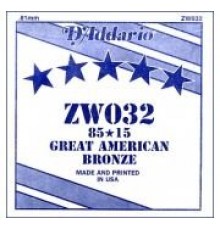 D'Addario ZW032 Отдельная струна для акустической гитары, бронза 85/15, 032
