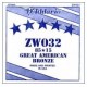 D'Addario ZW032 Отдельная струна для акустической гитары, бронза 85/15, 032
