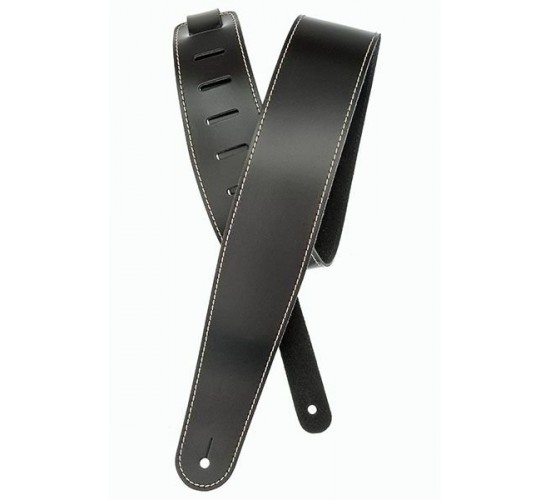Planet Waves 25LS00-DX Classic Leather Ремень для гитары, кожаный, черный, контрастная строчка