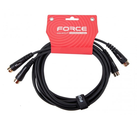 Force MCC-03D/3 сдвоенный MIDI шнур: 2 x DIN 5PIN ---2 x DIN 5PIN, длина 3 метра, черного цвета