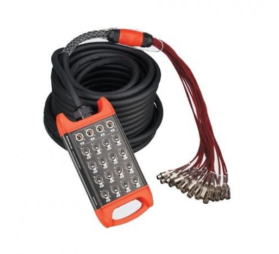 Soundking BCB403-20m Мультикор, сценическая коммутационная коробка 16хXLR входов + 4хXLR выхода, 20m