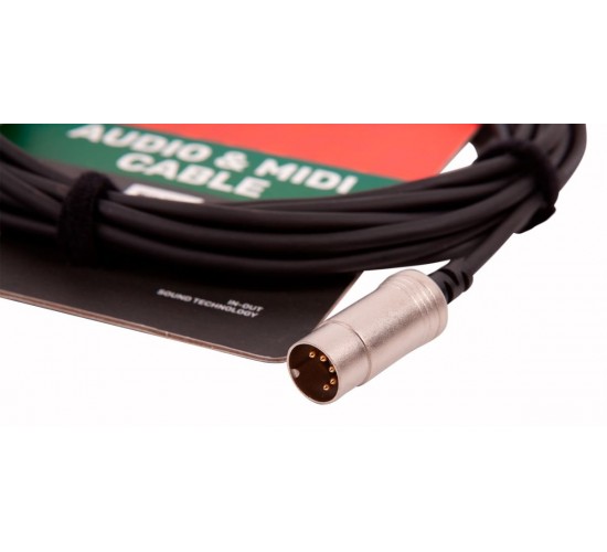 Force MCC-02/5 MIDI шнур DIN(5pin) - DIN(5pin), длина 5м, черного цвета