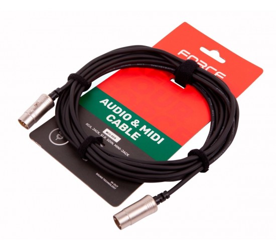 Force MCC-02/5 MIDI шнур DIN(5pin) - DIN(5pin), длина 5м, черного цвета
