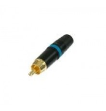 Rean NYS373-6 Разъем RCA штекер на кабель Ø6.1 мм,позолоченные контакты, синяя маркировка