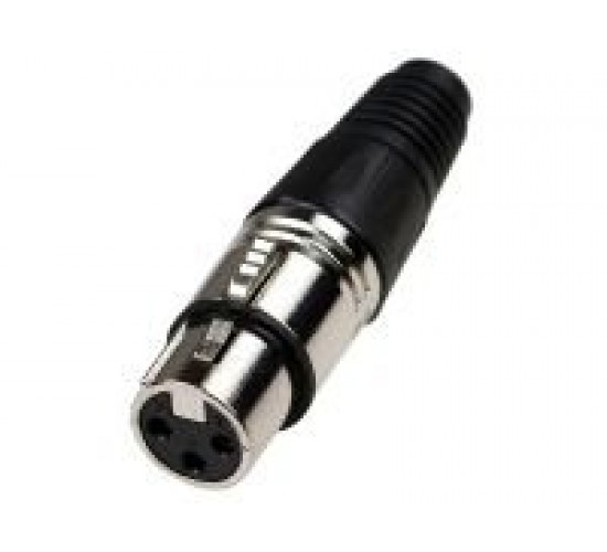 MrCable MRX3F разъем XLR кабельный  3-pin, серебряные контакты, черный корпус