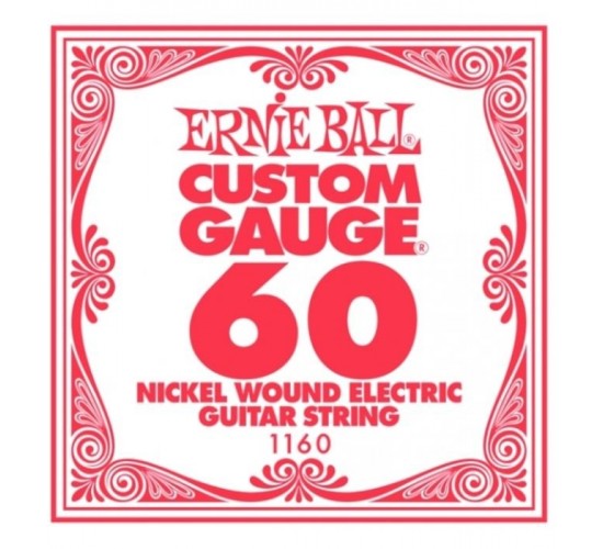 Ernie Ball 1160 струна для электро и акустических гитар. Сталь, калибр .060