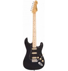 Vintage V6HMBB электрогитара, форма корпуса Stratocaster, HSS, Tremolo, цвет черный
