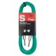 Stagg SGC3DL CGR гитарный шнур, jack-jack, длина 3 метра, цвет зеленый