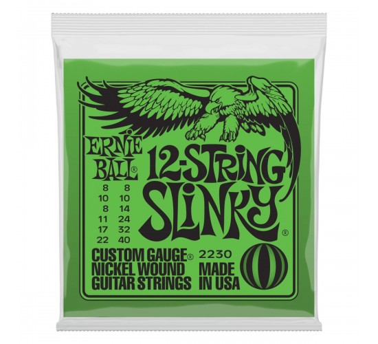 Ernie Ball 2230 струны для 12стр.эл.гитары Nickel WoundSlinky 12 (8-8.10-10.14-8.24w-11.32-17.40-22w